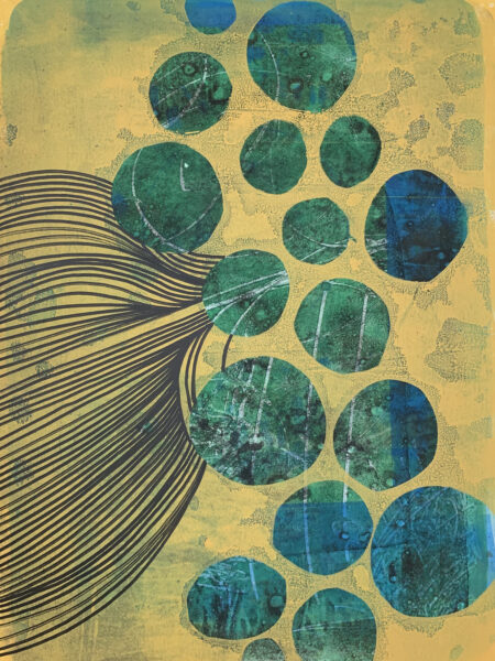 Patience - 17"x14" Gelatin Monotype print on bristol, from the Windows series by Laurie Smithwick