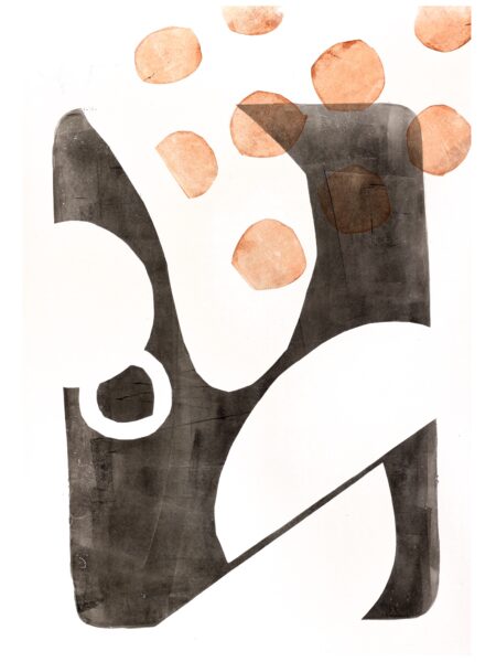 The Picture In Reverse - 24"x16" Gelatin Monotype print on bristol, from the Windows series by Laurie Smithwick