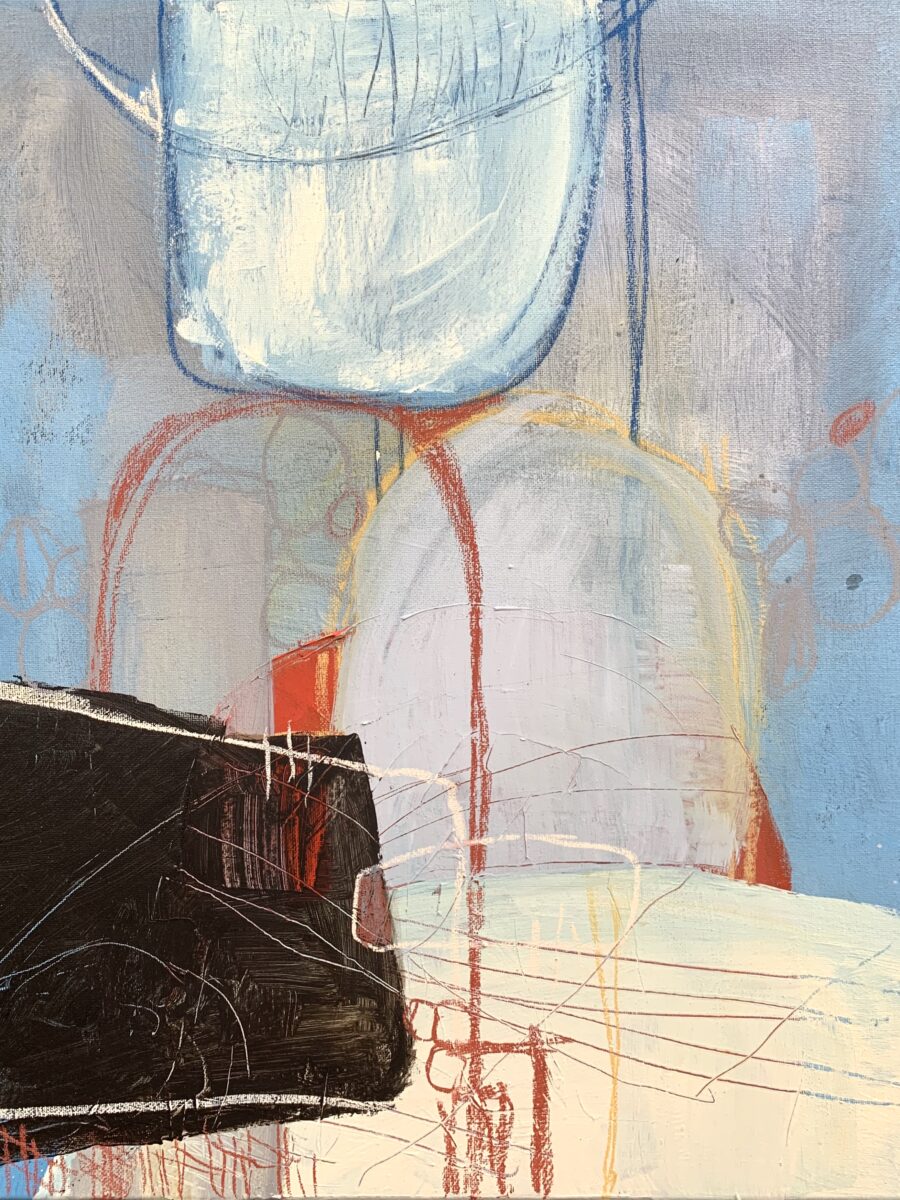 Balance 7 - 20x16in, Acrylic and conte on canvas. From the Balance collection by Laurie Smithwick