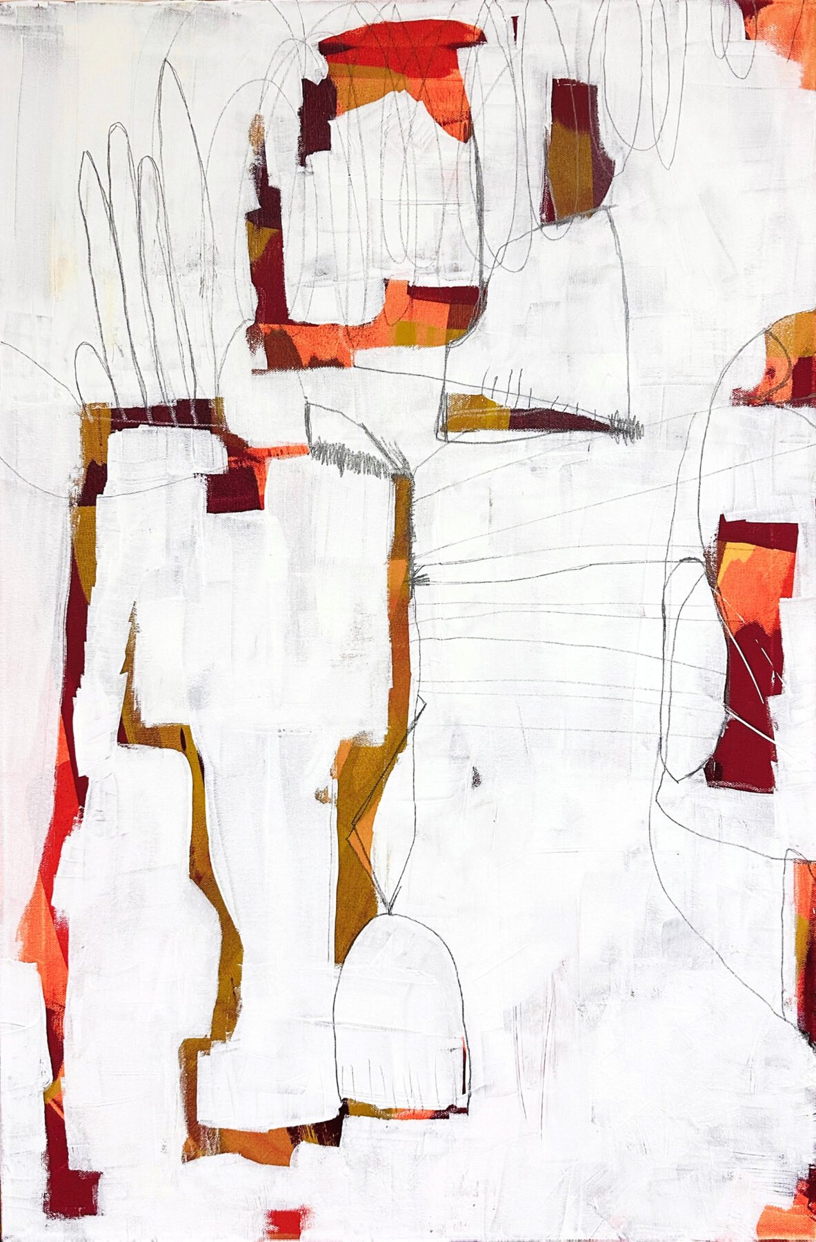 Abstract acrylic painting, 36x24 on canvas, by Charlotte artist Laurie Smithwick. Part of the Quiet series.