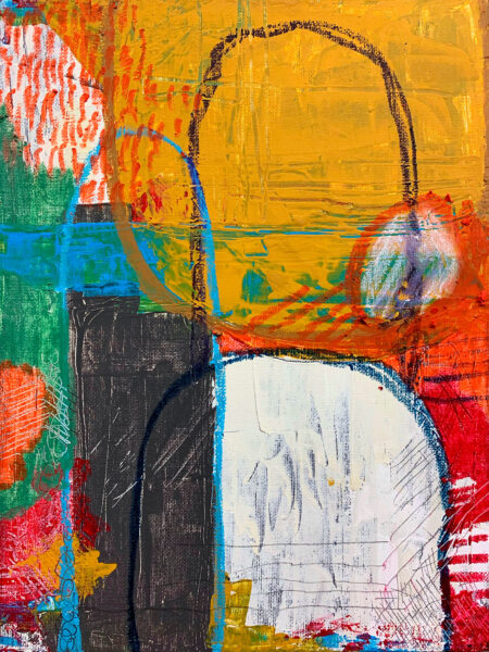 Balance 14: Jubilee, 12x9 Acrylic and Oil Pastel on canvas board. Part of the Balance collection by Laurie Smithwick
