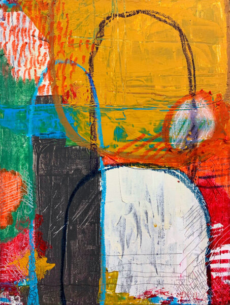 Balance 14: Jubilee, 12x9 Acrylic and Oil Pastel on canvas board. Part of the Balance collection by Laurie Smithwick