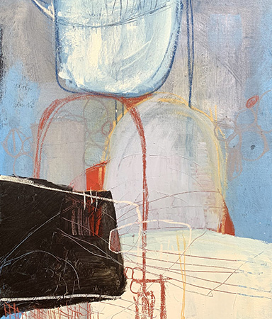 Balance 7 - 20x16in, Acrylic and conte on canvas. From the Balance collection by Laurie Smithwick
