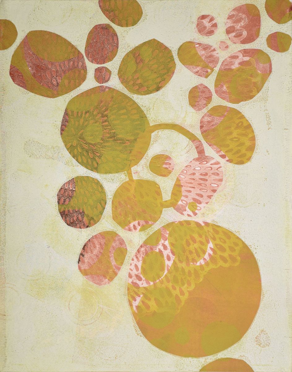 14"x11" Monotype on Bristol, from the Split Complementary series by Laurie Smithwick