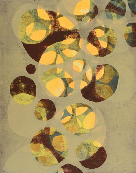 14"x11" Monotype on Bristol, from the Split Complementary series by Laurie Smithwick