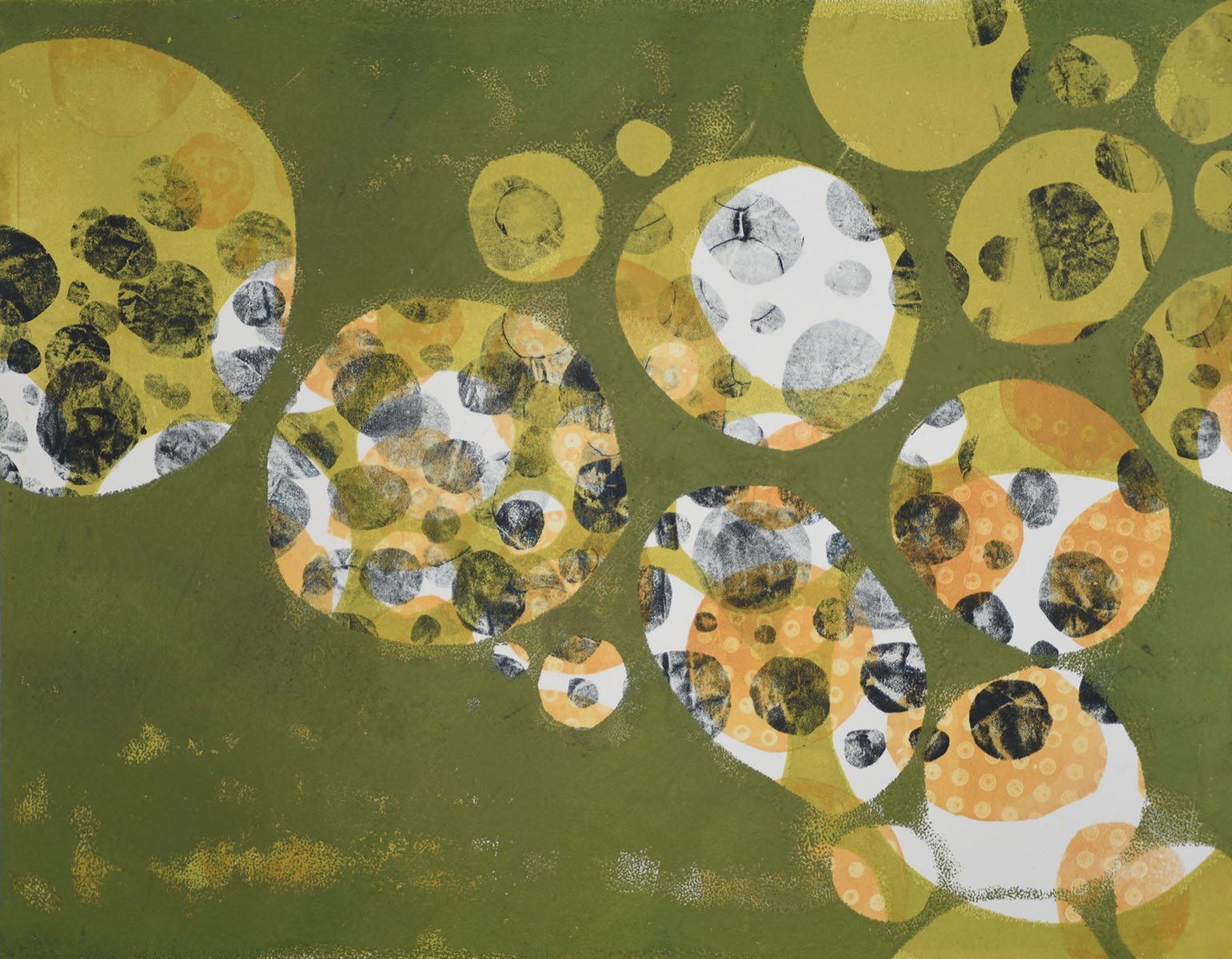 11"x14" Monotype on Bristol, from the Split Complementary series by Laurie Smithwick