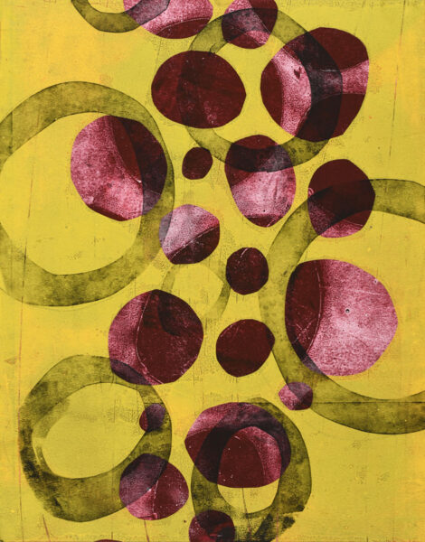 14"x11" Monotype on Bristol, from the Split Complementary series by Laurie Smithwick