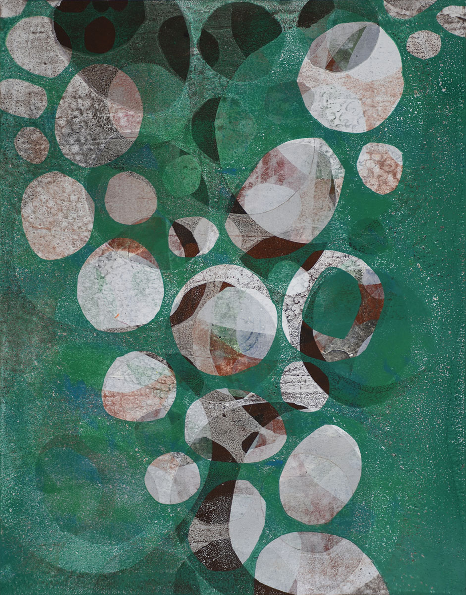 14"x11" Monotype on Bristol, from the Split Complementary series by Laurie Smithwick