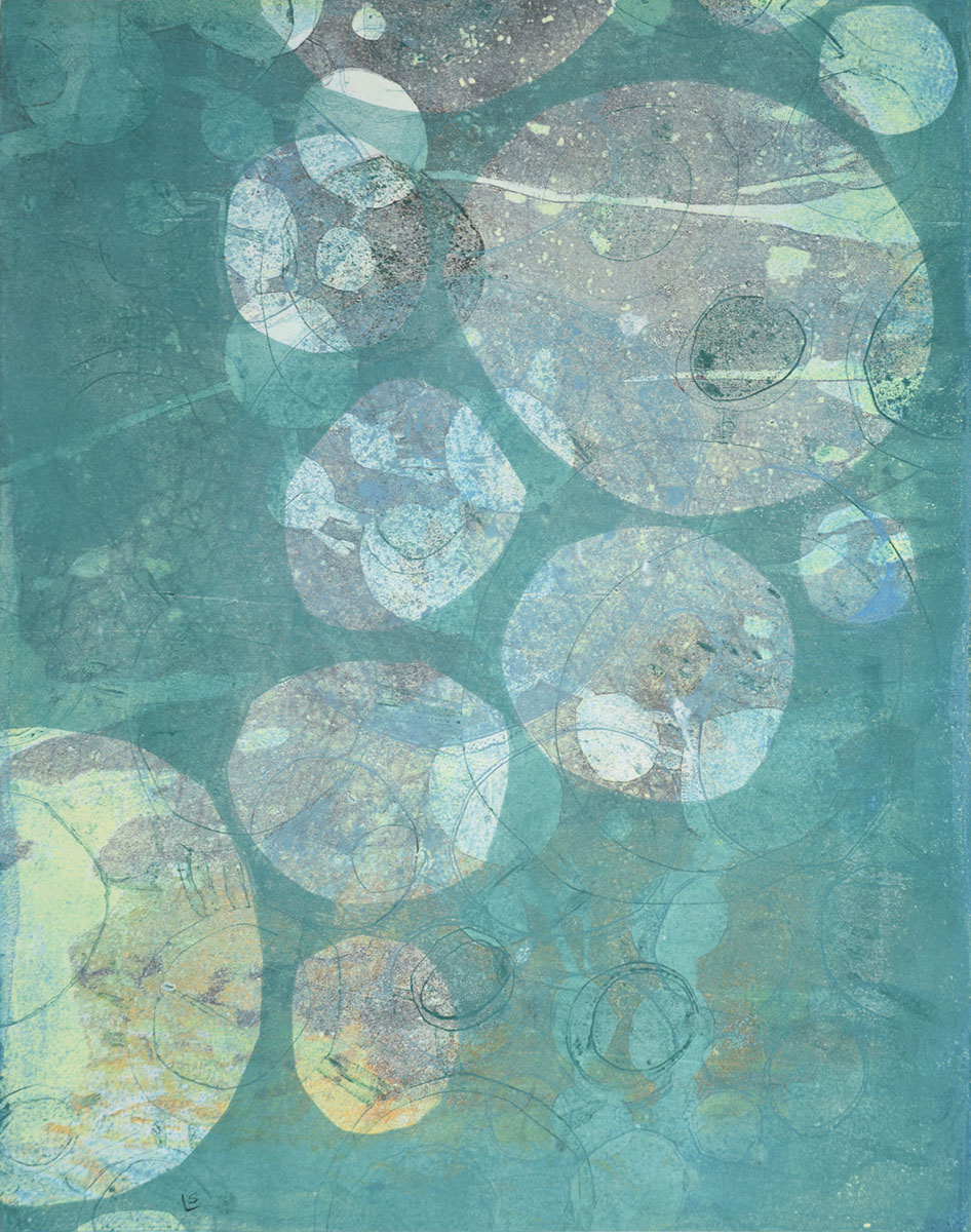 14"x11" Monotype on Bristol, from the Split Complementary series by Laurie Smithwick