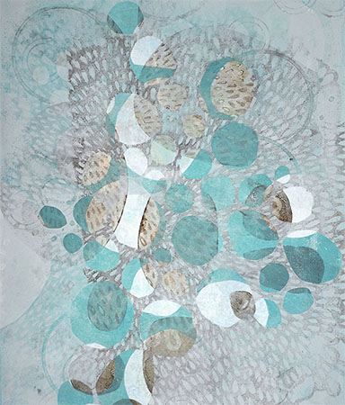 14"x11" Monotype on Bristol, from the Split Complementary series by Laurie Smithwick