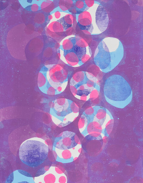 14"x11" Monotype on Bristol, from the Split Complementary series by Laurie Smithwick